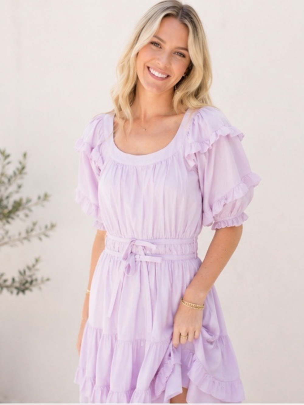 NWT Anna Cate Aurora Cotton Ruffle Fit&Flare Mini Dress in Winsome Orchid Sz M